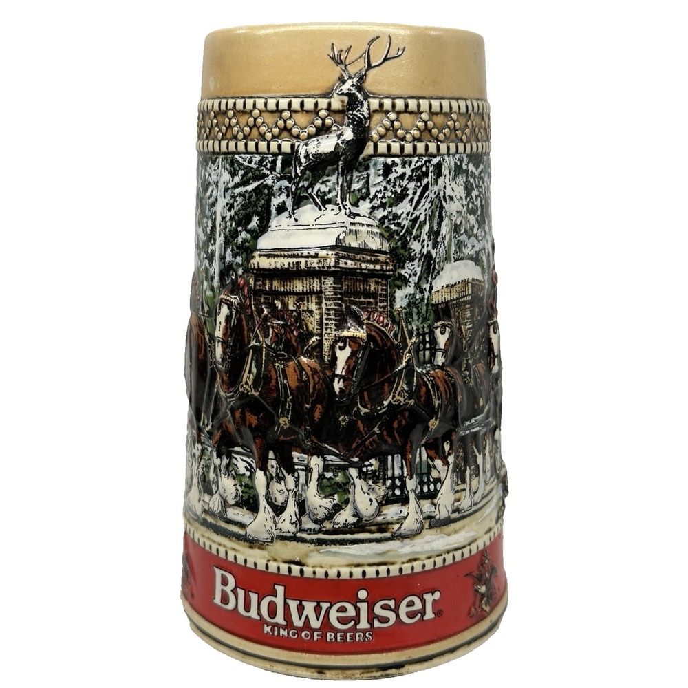 Budweiser Collector "C" Series Holiday‎ Stein Anheuser-Busch Clydesdales, 1987